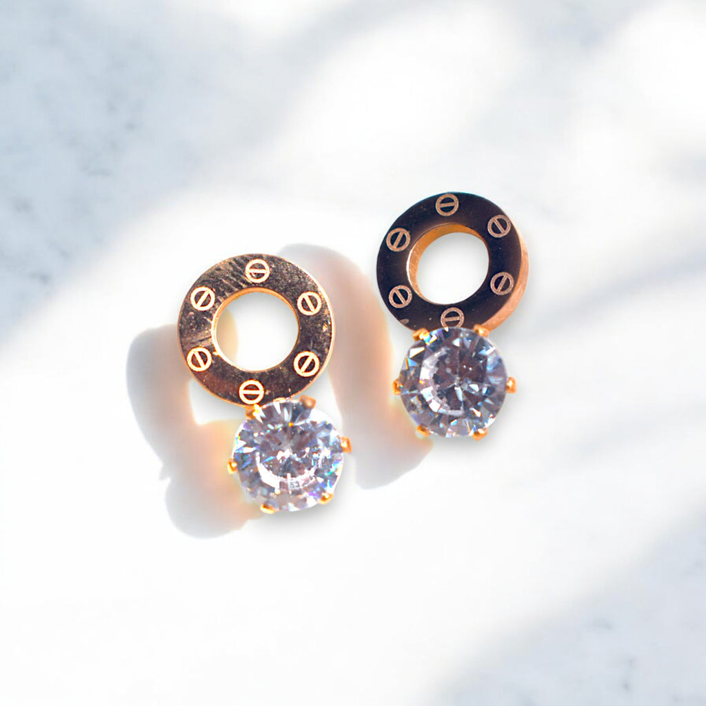 Kohaku Rose Gold 3-Pair Earring Set