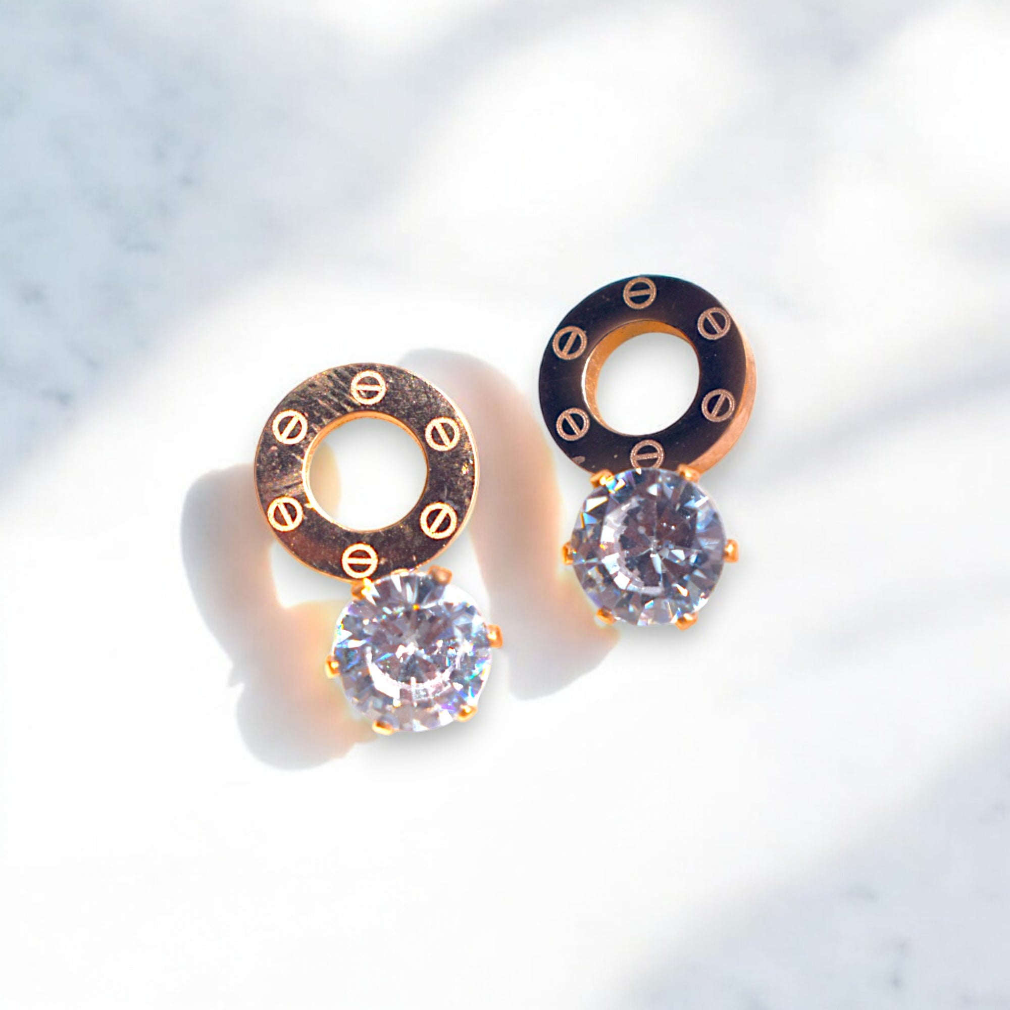 Kohaku Rose Gold 3-Pair Earring Set