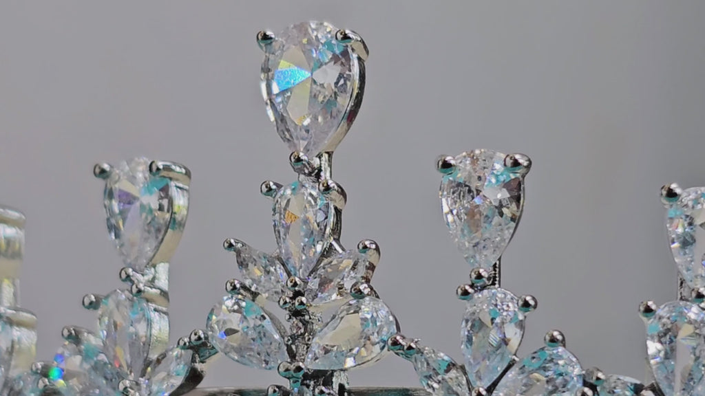 Silver wedding Tiara with Swiss Diamonds