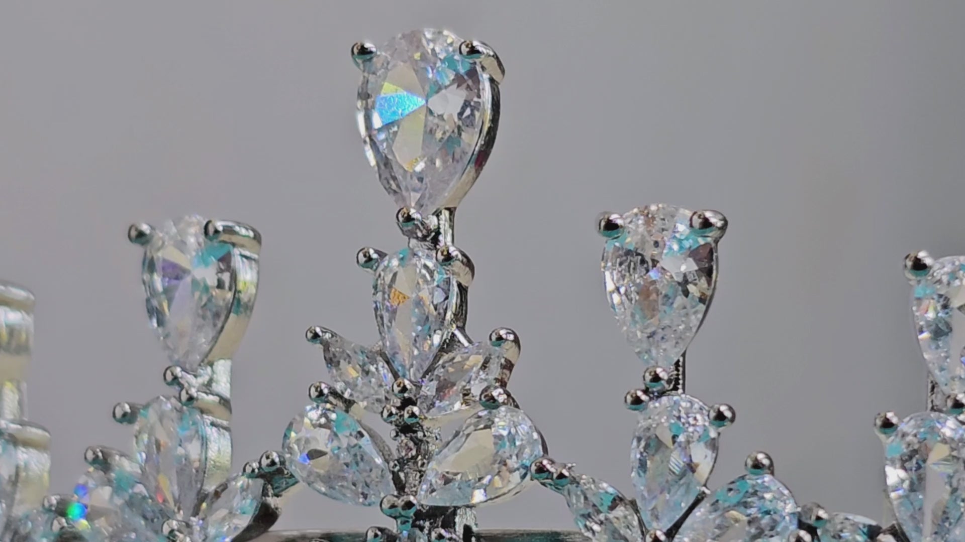 Silver wedding Tiara with Swiss Diamonds